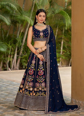 Alluring Looking Lehenga Choli in Navy Blue